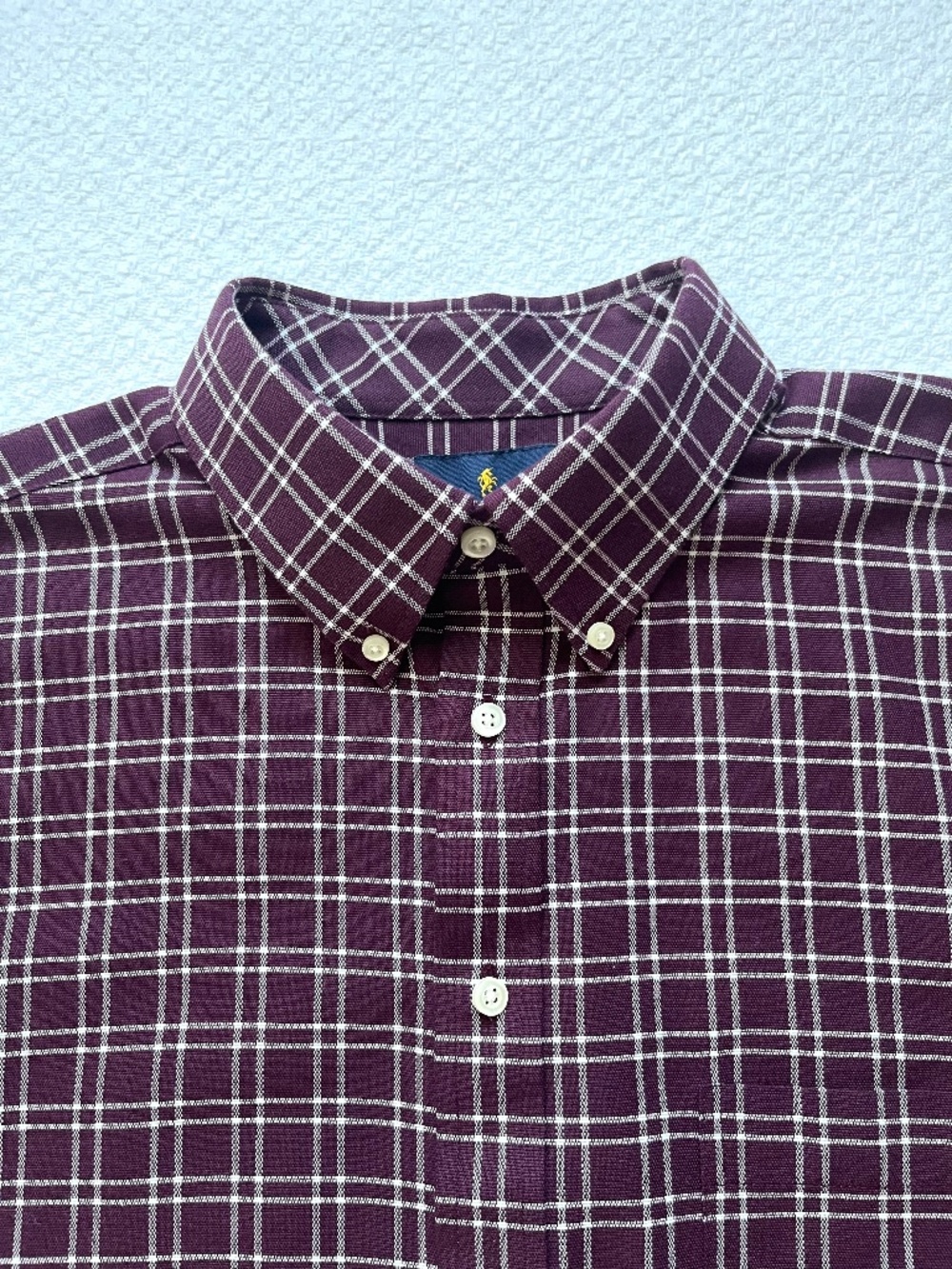 Stafford Wrinkle Free Oxford Mens Shirt Regular Fit 16.5 34-35 Red Plaid